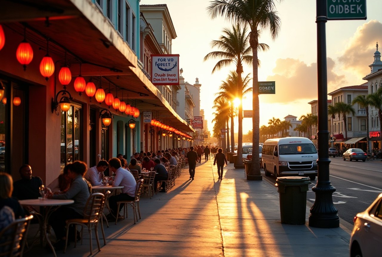 Las Olas Boulevard street-level shot showing restaurant frontages