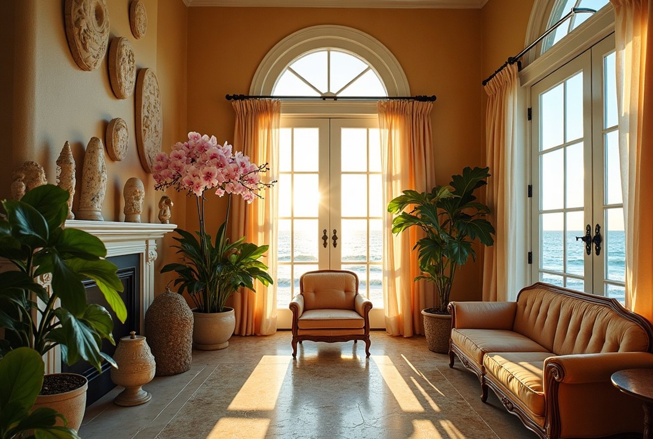 The orchid room or shell collection interior at Bonnet House
