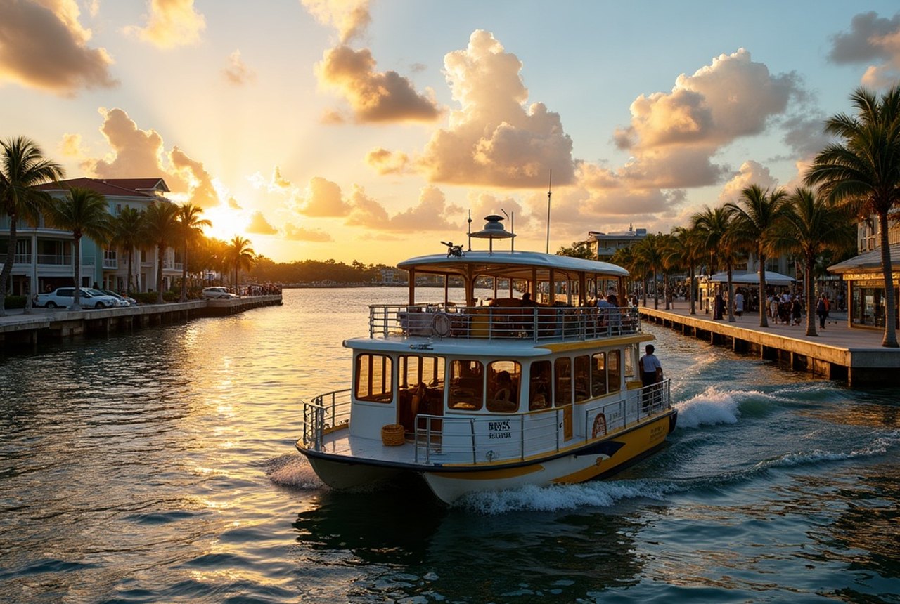 Water Taxi boat at a dock or in motion on the New River