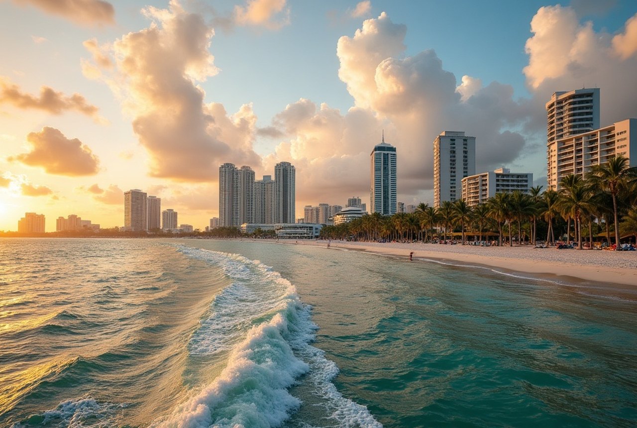 View looking back at the Fort Lauderdale skyline from the water